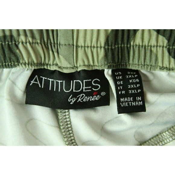 Attitudes by Renee Pants Joggers Camo Green Womens 2X Petite - Picture 2 of 8